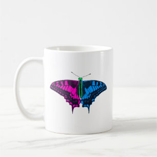 Polysexual Pride Flag Swallowtail Butterfly Coffee Mug