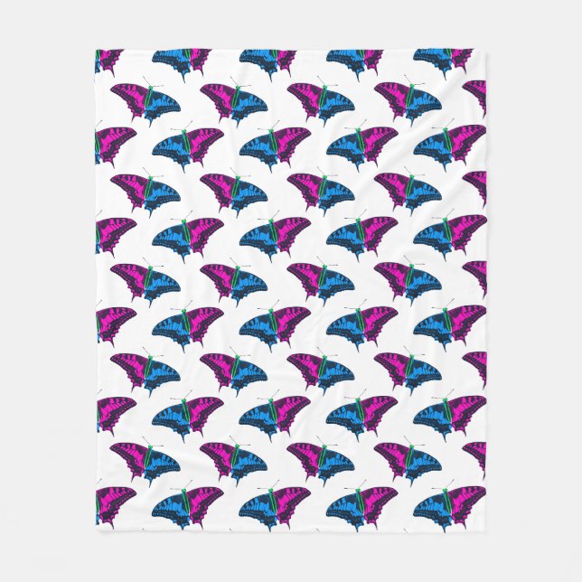Polysexual Pride Flag Swallowtail Butterfly Fleece Blanket (Front)