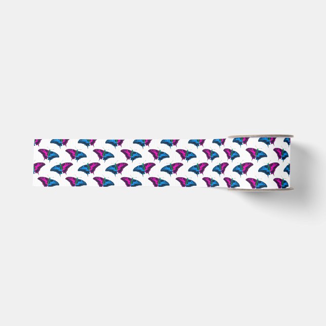 Polysexual Pride Flag Swallowtail Butterfly Grosgrain Ribbon (Front)