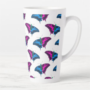 Polysexual Pride Flag Swallowtail Butterfly Latte Mug