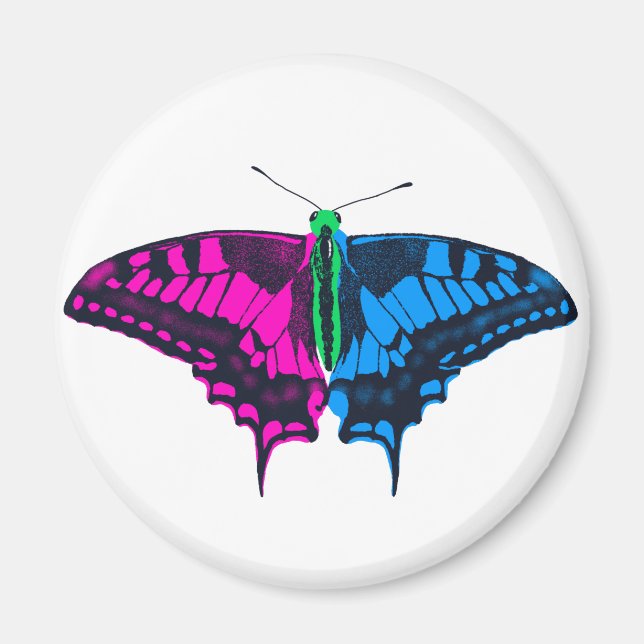 Polysexual Pride Flag Swallowtail Butterfly Magnet (Front)