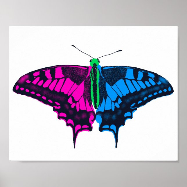 Polysexual Pride Flag Swallowtail Butterfly Poster (Front)