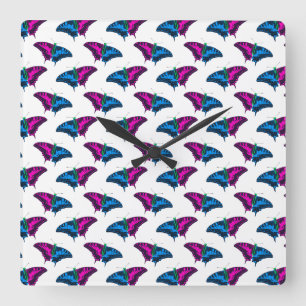 Polysexual Pride Flag Swallowtail Butterfly Square Wall Clock