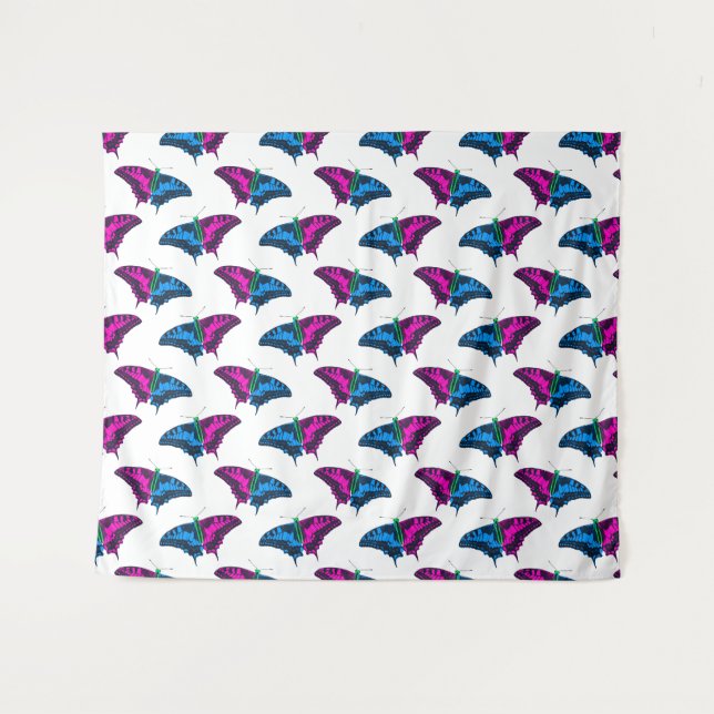 Polysexual Pride Flag Swallowtail Butterfly Tapestry (Front (Horizontal))