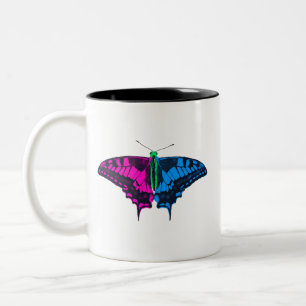 Polysexual Pride Flag Swallowtail Butterfly Two-Tone Coffee Mug