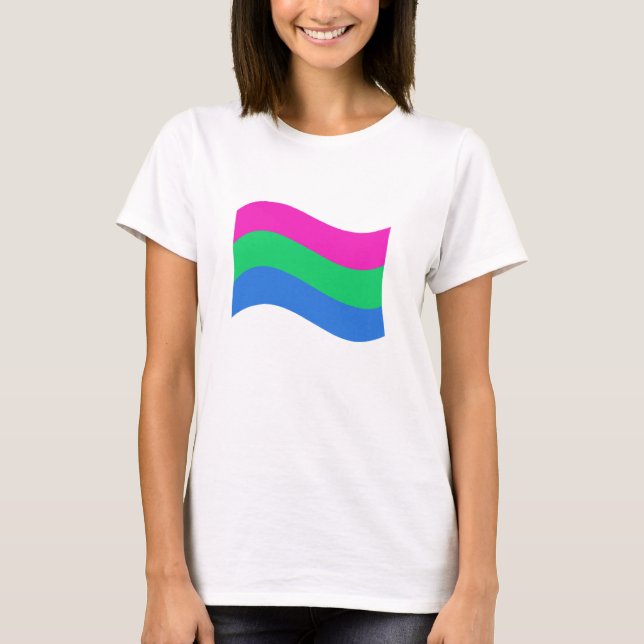 Polysexual Pride Wavy Flag T-Shirt (Front)