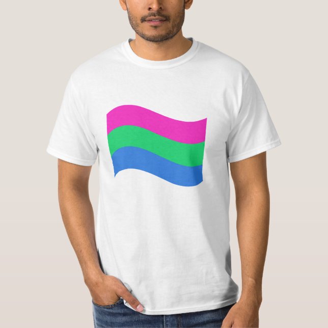 Polysexual Pride Wavy Flag T-Shirt (Front)