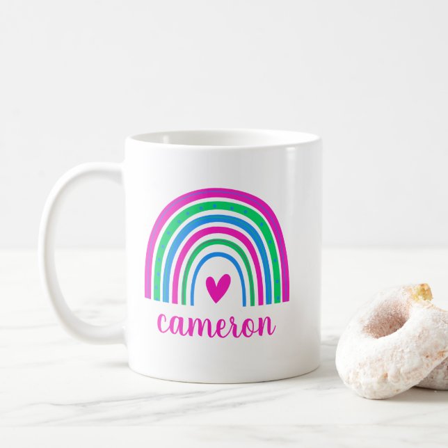 Polysexual Rainbow Personalised Coffee Mug (With Donut)