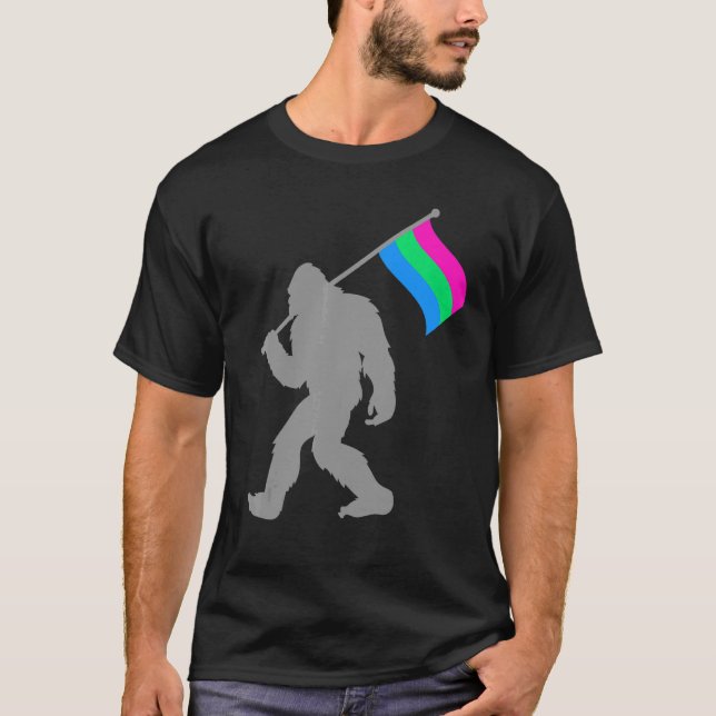 Polysexuality Pride Flag Monster On Polysexual T-Shirt (Front)