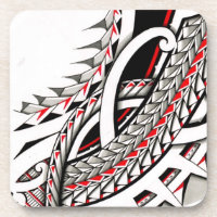 polytat tribal tatau spearhead red warrior symbols