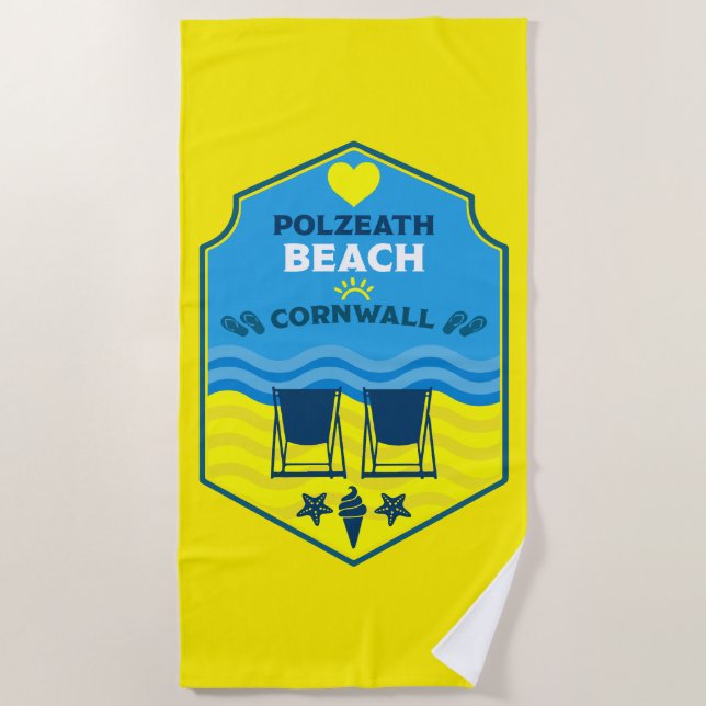 Polzeath Beach Cornwall Towel (Front)