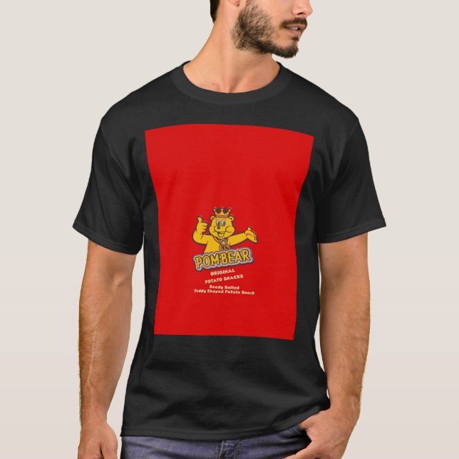 Pom Bear Potato Snacks Design Graphic  T-Shirt (Front)