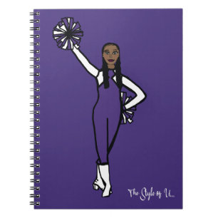 Pom Dancer Purple White Accent P Notebook