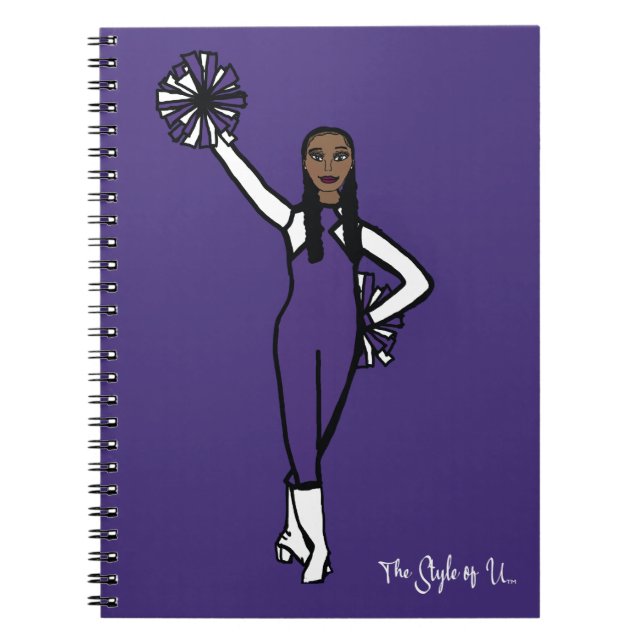 Pom Dancer Purple White Accent P Notebook (Front)