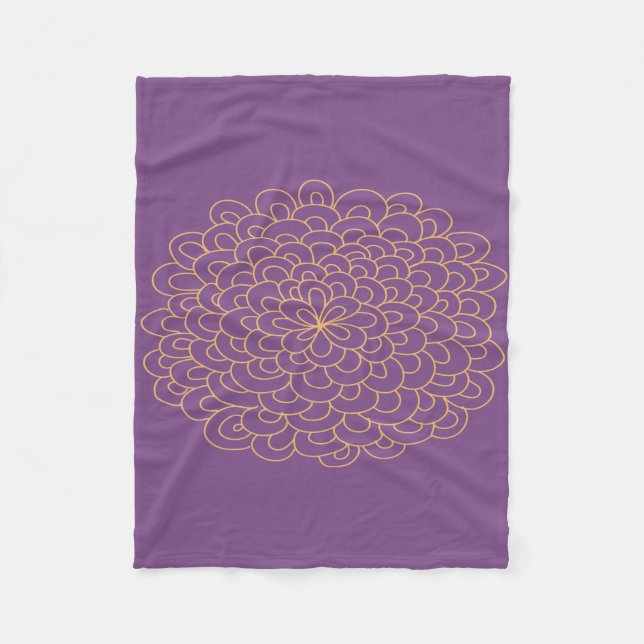 Pom Flower Throw Fleece Blanket (Front)