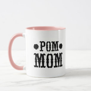 POM MOM Cute Pompom Typography Two Tone Mug