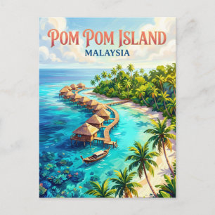 Pom Pom Island Malaysia Postcard