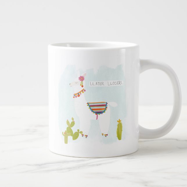 Pom Pom Llama Rama- Llater Llosers Large Coffee Mug (Right)