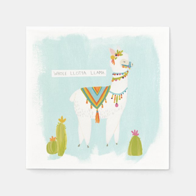 Pom Pom Llama Rama - Whole Lotta Llama Napkin (Front)