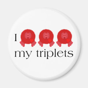 Pom Pom Triplets Magnet