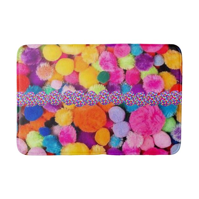 Pom Poms Bathroom Bath Mat (Front)