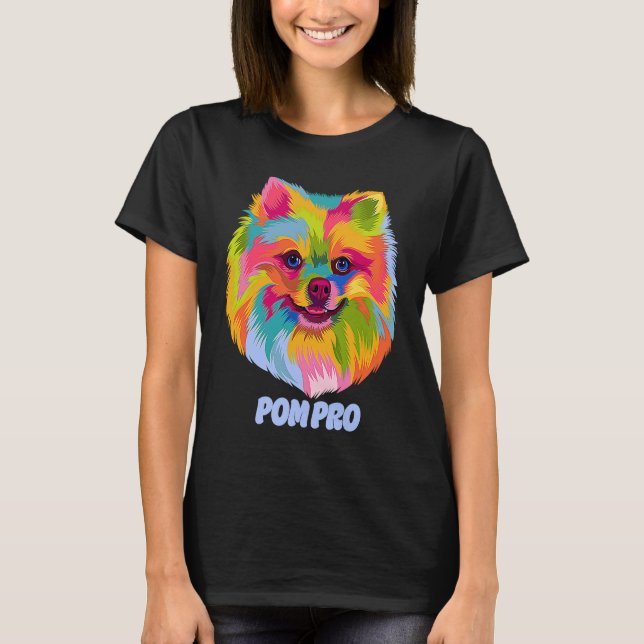 Pom Pro  Pomeranian Humor Pom Pom Animal Pun Dog T-Shirt (Front)