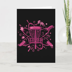 Pom Star Disc Golf Basket Fun Art Card