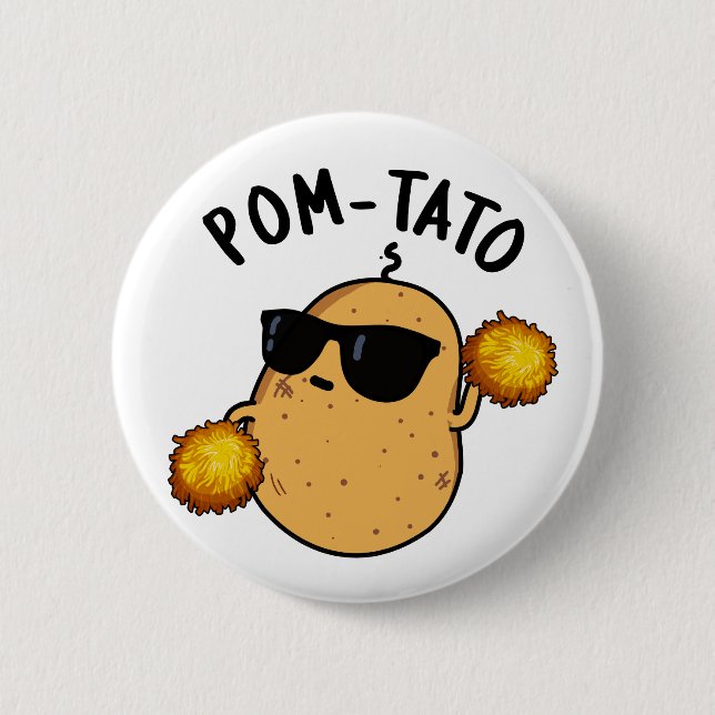 Pom-tato Funny Potato Pun  6 Cm Round Badge (Front)