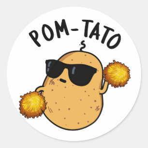 Pom-tato Funny Potato Pun  Classic Round Sticker
