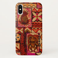 Pomaika’i Tiki Hawaiian Vintage Tapa Faux Wood