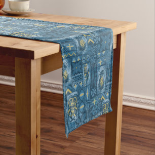 Pomaika’i Tiki Hawaiian Vintage Tapa Short Table Runner