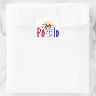 Pomalo – Croatian Relaxation with Sun & Rainbow Square Sticker