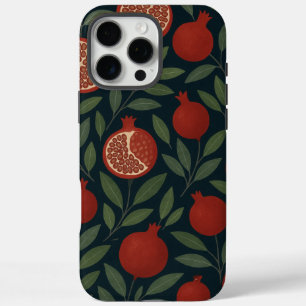 Pomegranate and Foliage Pattern iPhone 16 Pro Max Case