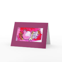 Pomegranate and Grape Greeting/Note card