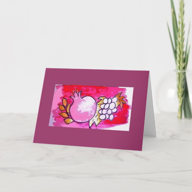Pomegranate and Grape Greeting/Note card (Front)