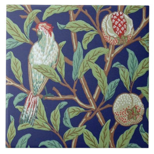 Pomegranate and Little Bird, William Morris Ceramic Tile