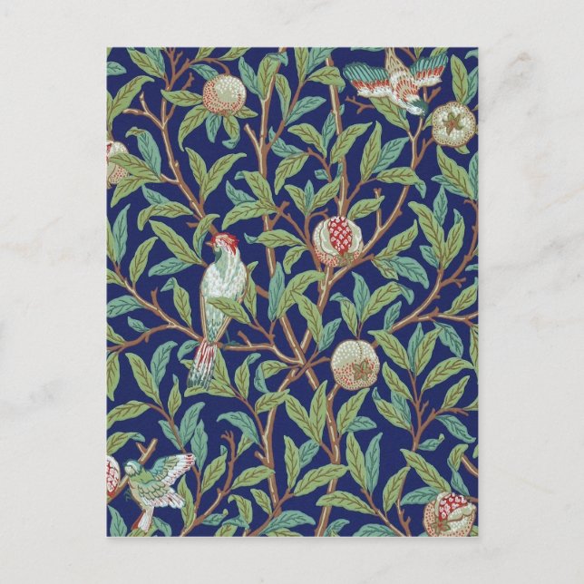 Pomegranate and Little Bird, William Morris Postcard (Front)