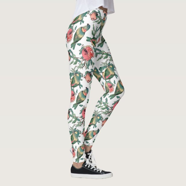 Pomegranate and Lovebirds Pattern Leggings (Right)