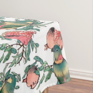 Pomegranate and Lovebirds Pattern Tablecloth