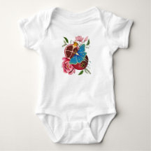 Pomegranate and Luna Moth Gender Neutral Onsie