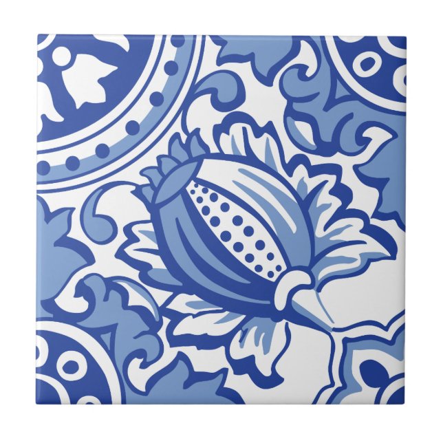 Pomegranate Bloom Ceramic Tile (Front)