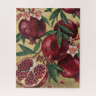 Pomegranate Botanical Oil Painting Wall Art Jigsaw Puzzle
