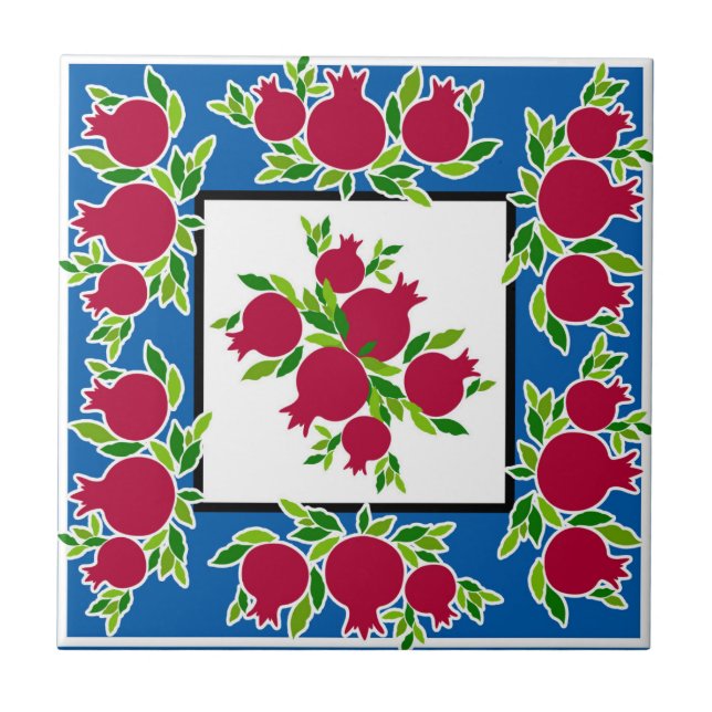 Pomegranate Decor Tile made in the Holy Land (Front)