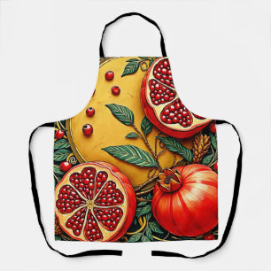 Pomegranate Elegance Art Print Apron