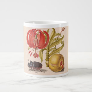Pomegranate Flower, Fruit and Rhinoceros Beetle Large Coffee Mug