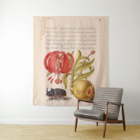 Pomegranate Flower, Fruit and Rhinoceros Beetle