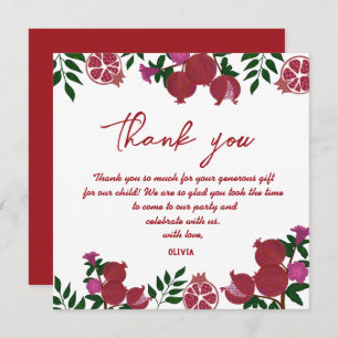 Pomegranate Fresh Fruite Birthday Thank you card