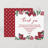 Pomegranate Fresh Fruite Birthday Thank you card