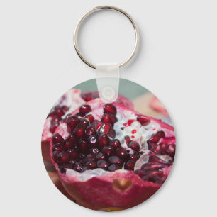 Pomegranate fruit macro photo seed red key ring