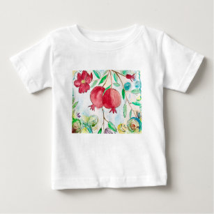 Pomegranate fruit nature art watercolor red baby T-Shirt